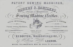 Werbung für Robert S Bartleet Nähmaschinen von English School