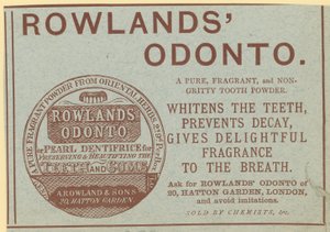 Werbung für Rowlands Odonto von English School