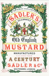 Werbung für Sadlers Old English Mustard