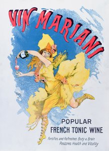 Werbung für Vin Mariani aus Theatre magazine, 1901 von English School