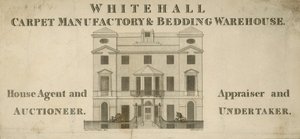Werbung für Whitehall Teppichmanufaktur und Bettwarenlager