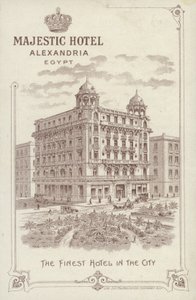 Werbung für das Majestic Hotel, Alexandria, Ägypten