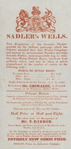 Werbung für das Sadlers Wells Theatre von English School
