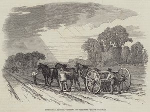 Landwirtschaftliche Bilder, Säen und Eggen (Stich) von English School