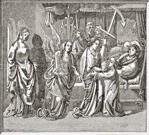 Alain Chartier getröstet von Hoffnung, 1878 von English School