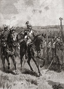 Alexander II. von Russland inspiziert seine Armee in Sewastopol während des Krimkrieges von English School