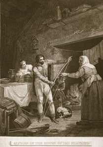 Alfred im Haus des Neatherd, Illustration aus David Humes The History of England, veröffentlicht von R. Bowyer, London, 1812