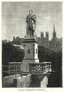 Allan Ramsays Statue (Stich) von English School