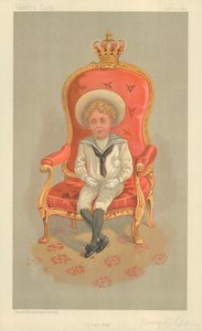 Alphonso VIII, der König von Spanien, Ein geborener König, 21. Januar 1893, Vanity Fair Karikatur von English School
