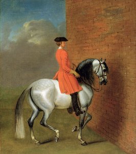 Eine Übung in Haute Ecole: Der Durchgang nach links entlang einer Wand, nach John Venderbank (1694-1739) früher James Seymour (1702-52) zugeschrieben