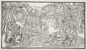 Der letzte Kampf eines irischen Häuptlings, 1581 von English School