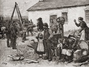 Eine irische Familie wird wegen Nichtzahlung der Miete aus ihrem Haus vertrieben, Irland von English School