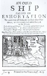 Ein altes Schiff namens eine Ermahnung, Karl I. im Carisbrooke Castle auf der Isle of Wight inhaftiert, ca. 1647