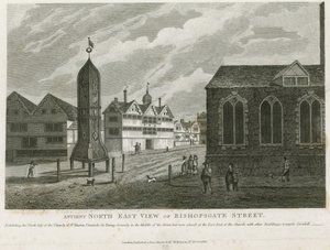 Alte Nordostansicht der Bishopsgate Street