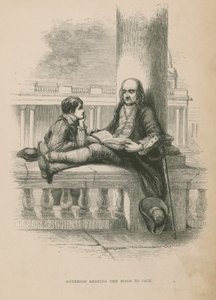 Anderson liest Jack die Bibel vor; Illustration aus Poor Jack von Frederick Marryat