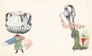 Anthropomorphe Küchenutensilien von English School