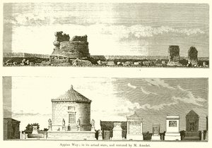 Via Appia: In ihrem aktuellen Zustand und restauriert von M. Ancelet