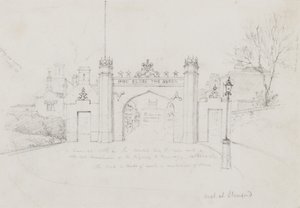 Bogen in Stamford, errichtet zur Begrüßung von Königin Victoria und Prinz Albert auf dem Weg nach Burghley House