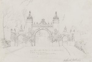 Bogen in Wothorp, Cambridgeshire, errichtet zur Begrüßung von Königin Victoria und Prinz Albert auf dem Weg nach Burghley House