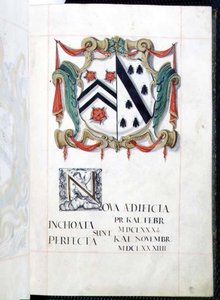 Archiv 3693 fol.2 Wappen aus einem New Buildings Benefaction Book, Oxford