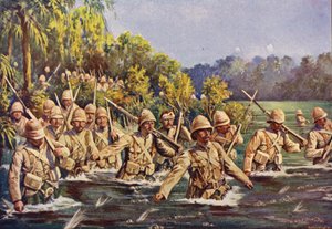 Argyll und Sutherland Highlanders überqueren den Modder River