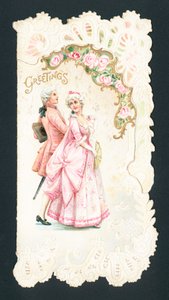 Aristokratisches Paar, Weihnachtskarte von English School