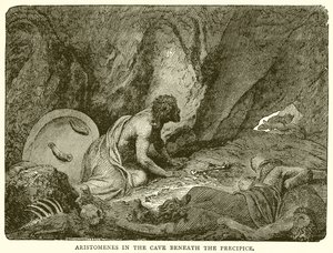 Aristomenes in der Höhle unter dem Abgrund
