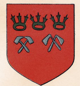 Wappen der Masons of Cologne, aus The History of Freemasonry, Band II, veröffentlicht von Thomas C. Jack, London, 1883 von English School