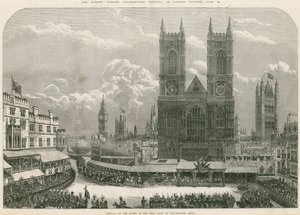 Ankunft von Königin Victoria an der Westtür der Westminster Abbey