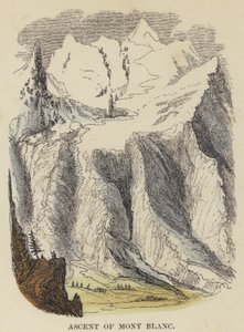 Aufstieg des Mont Blanc (kolorierte Gravur)