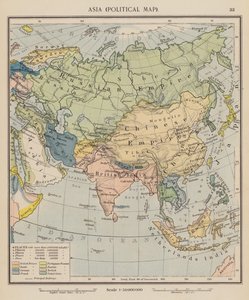 Asien, Politische Karte von English School