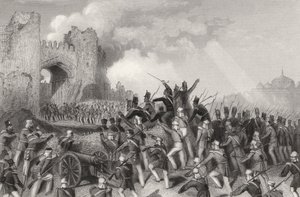Sturm auf Delhi und Eroberung des Kaschmir-Tores am 14. September 1857, aus 