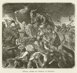 Attila nach seiner Niederlage bei Soissons von English School