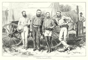 Australien: Überland-Telegraphen-Trupp (Gravur) von English School