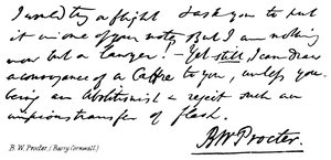 B. W. Procter, (Barry Cornwall) von English School