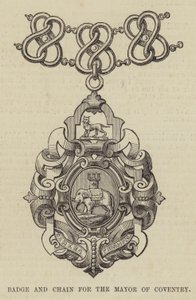 Abzeichen und Kette für den Bürgermeister von Coventry (Stich)