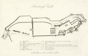 Bamborough Schloss (Stich) von English School