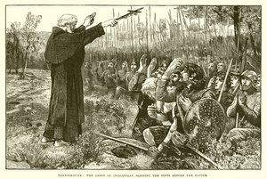 Bannockburn: Der Abt von Inchaffray segnet die Schotten vor der Schlacht von English School