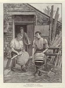 Korbmacher bei der Arbeit