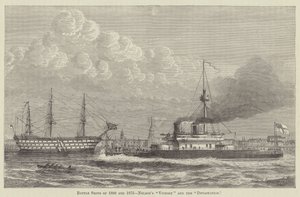 Kriegsschiffe von 1800 und 1875, Nelsons "Victory" und die "Devastation" von English School