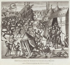 Schlacht von Roch Darien und Charles von Blois von den Engländern gefangen genommen von English School