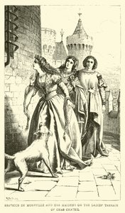 Beatrice de Moreville und ihre Mägde auf der Damen-Terrasse von Chas Chateil von English School