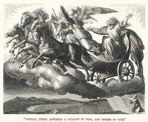 "Siehe, da erschien ein Feuerwagen und Feuerpferde" (Gravur)