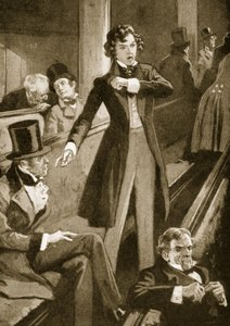Benjamin Disraeli hält seine erste Rede im Parlament von English School