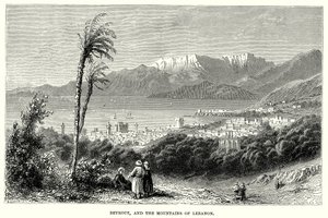 Beyrout und die Berge des Libanon (Gravur)