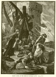 Schwarze Agnes bei der Belagerung von Dunbar Castle von English School