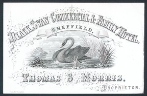 Black Swan Commercial & Family Hotel, Sheffield, Visitenkarte von English School