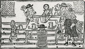 Brettspiel und Trinken in der Taverne von English School