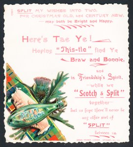 Flasche gespritzte Limonade, Weihnachtskarte von English School