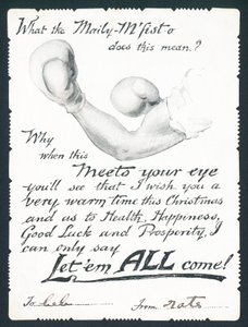 Boxhandschuhe, Weihnachtskarte von English School